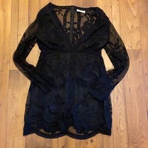 Black Body Con Lace Dress